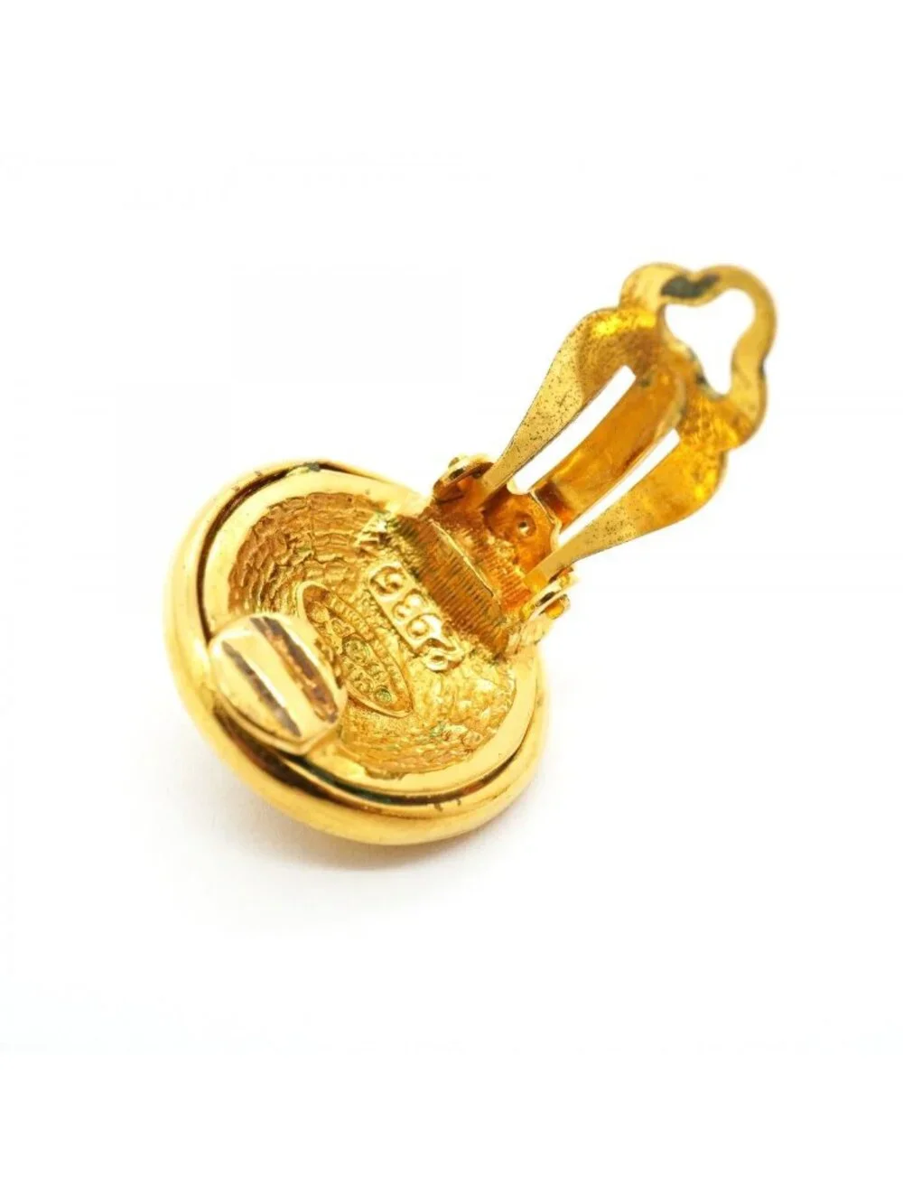Chanel Earrings Vintage CC Logo Round